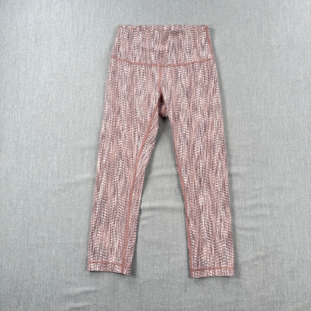 Lululemon Wunder Under High-Rise Crop Full on LUON Jacquard Smoky Blush Multi 6 - Picture 1 of 3